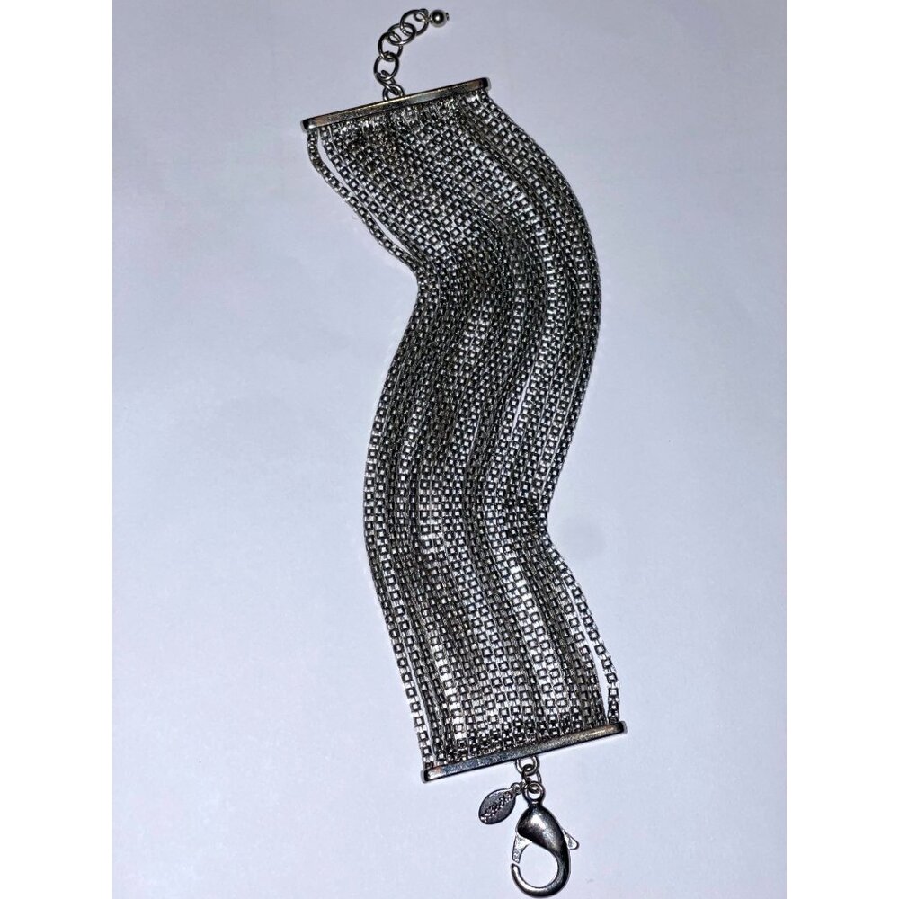 Express Multi Strand Silver Chain Bracelet Vintage Y2K